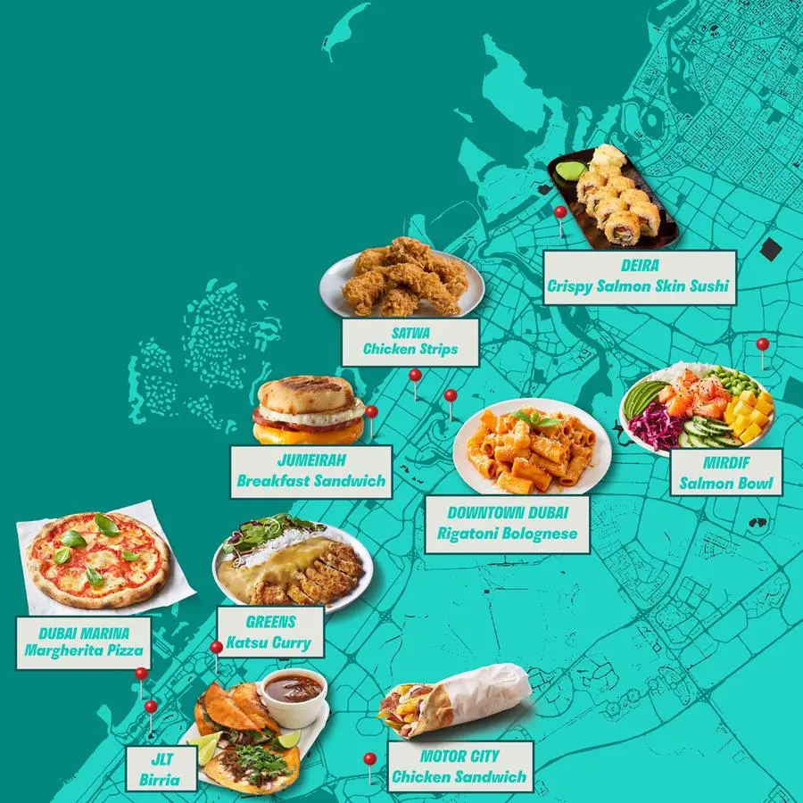 Deliveroo UAE reveals takeaway map of Dubai