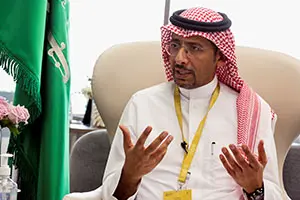 Saudi Arabia\\u2019s Mining and Industry Minister, Bandar Al-Khorayef, speaks to the media at World Defense Show in Riyadh, Saudi Arabia, March 7, 2022. REUTERS/Ahmed Yosri , REUTERS