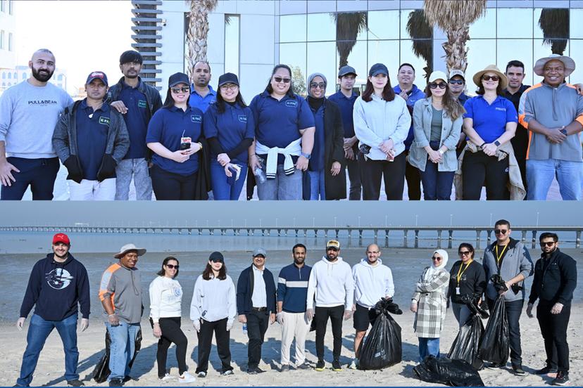 غرفة التجارة الأمريكية في الكويت تنظم عملية تنظيف ناجحة للشاطئ في المنطقة الحرة بالكويت