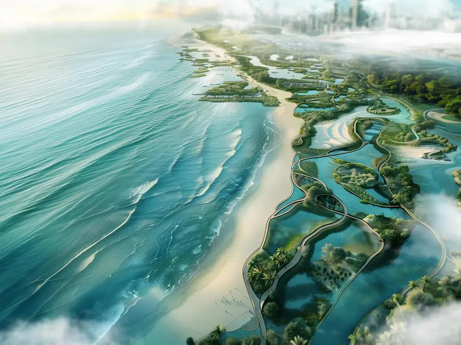 Dubai Mangroves: 72 km coastal regeneration project unveiled. Image courtesy: URB