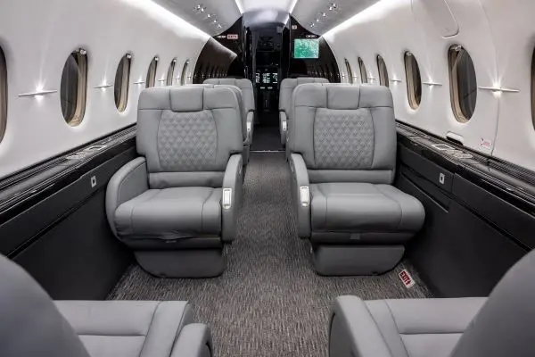 Interior shot: The inside of a Hawker 4000 jet. Image courtesy: Airavat Aviation