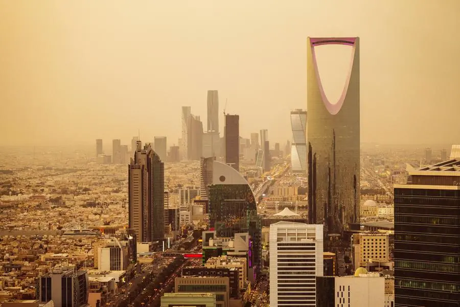 View over Riyadh with with dust and sand in the air giving a golden colour. Getty Images , Getty Images/Getty Images