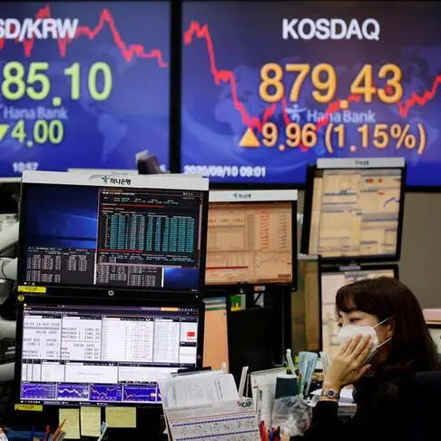 South Korean shares fall on weak China data, but end month higher