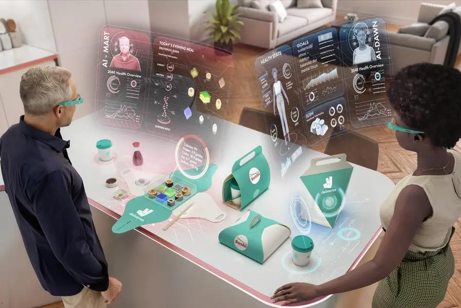 Deliveroo, snack to the future augmented ordering. Image courtesy: Deliveroo