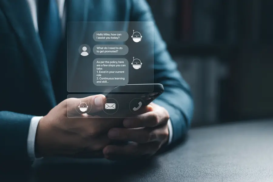 AI Chatbot intelligent digital customer service application concept, computer mobile application uses artificial intelligence chatbots automatically respond online messages to help customers instantly , Getty Images/iStockphoto