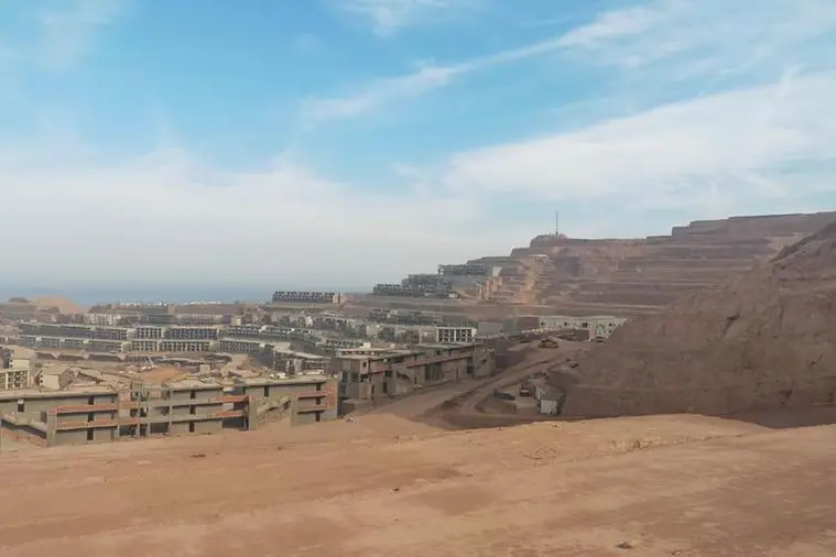 Photo of under construction IL Monte Galala project in Egypt. Tatweer Misr intends to complete the 10,000 unit development by 2030. , Tatweer Misr/handout via Zawya Projects