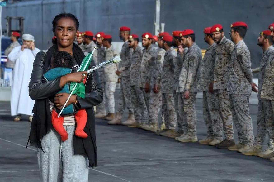 FILE PHOTO: Civilians of different nationalities arrive at Jeddah Sea Port after being evacuated by Saudi Arabia from Sudan, to escape the conflict, in Jeddah, Saudi Arabia, April 26, 2023. Saudi Press Agency/Handout via REUTERS