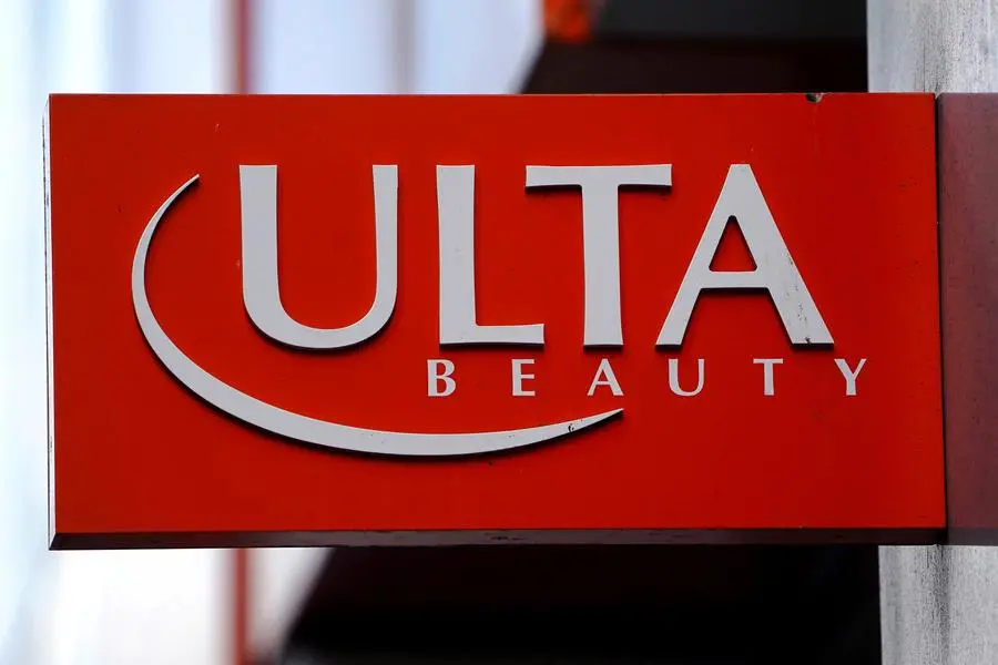 FILE PHOTO: An Ulta Beauty store sign is pictured in the Manhattan borough of New York City, New York, U.S., March 8, 2022. REUTERS/Carlo Allegri. , Reuters