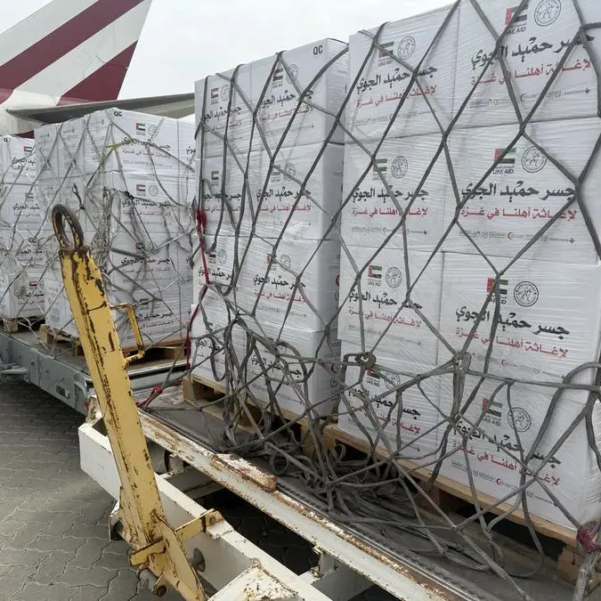 UAE delivers 100 tonnes of food aid to Gaza via Humaid Air Bridge