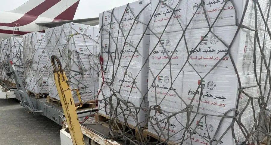 UAE delivers 100 tonnes of food aid to Gaza via Humaid Air Bridge