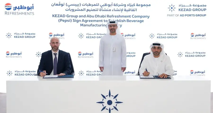 KEZAD, Abu Dhabi Refreshment Company sign land lease for beverage production facility