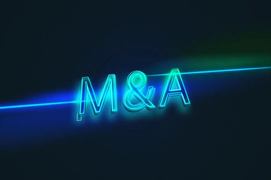 Mergers and Acquisitions message in neon lights. Image used for illustrative purpose. Getty Images , Getty Images