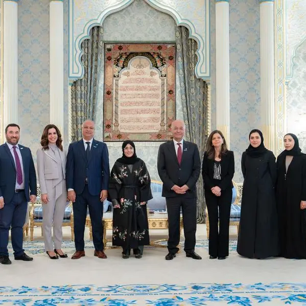 جواهر القاسمي تستقبل الدكتور برهم صالح في الشارقة ويبحثان آفاق التعاون الإنساني العالمي