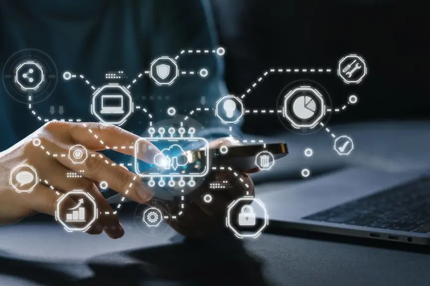 A man\\'s hand holding a cell phone with cloud technology transfer, Data storage, network, Internet, server services, online, system for sharing download and upload big data information, backup service concept. Image used for illustrative purpose. Getty Images , Getty Images