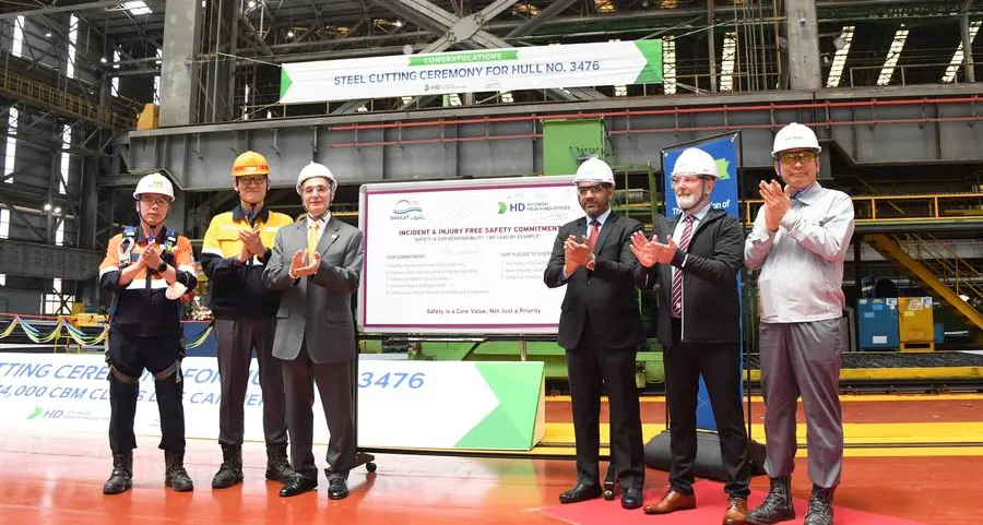 Nakilat celebrates steel cutting of 17 new LNG carriers at Korea’s Hyundai Heavy Industries shipyard