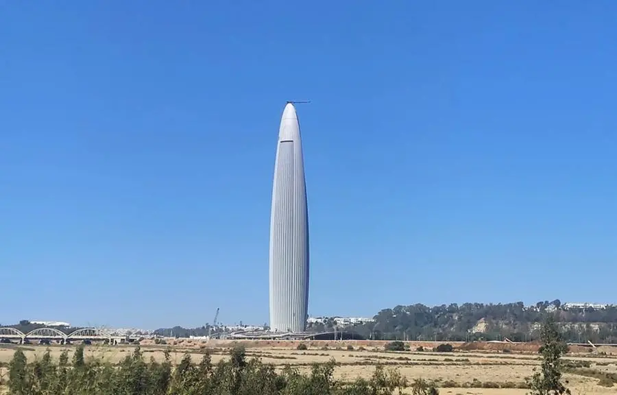 View of 250-metre Mohammed VI Tower, Africa’s second tallest building, in Rabat, Morocco. Photo courtesy: Besix
