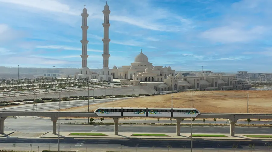 Photo of Cairo Innovia Monorail. The driverless monorail system comprises a 57km line connecting the New Administrative City with East of Nile and a second 42km line connecting West of Nile with Giza.