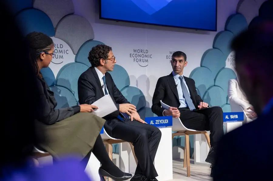 His Excellency Dr Thani bin Ahmed Al Zeyoudi, UAE Minister of State for Foreign Trade, during the session. Image Courtesy: UAE Governemnt Media Office
