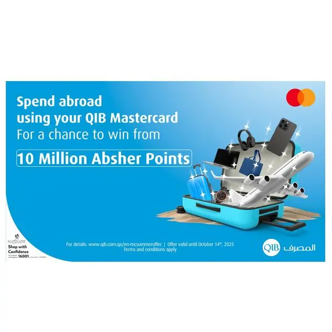 QIB and Mastercard announce cards summer spend campaign offering 10 million Absher points in rewards