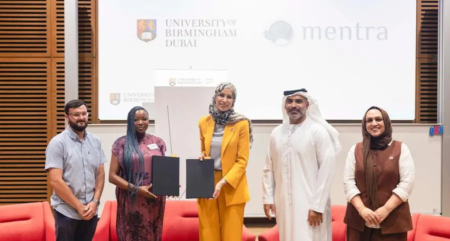 جامعة برمنجهام تتعاون مع شركة \"مينترا\" الناشئة في حاضنة الأعمال in5 للارتقاء بخدمات الصحة النفسية القائمة على الذكاء الاصطناعي
