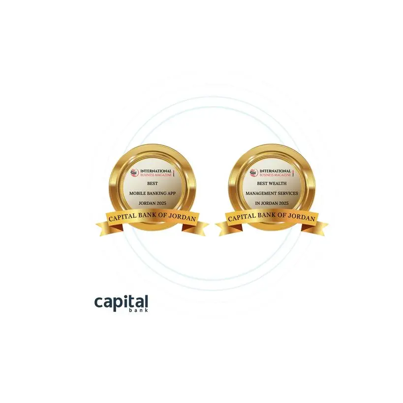 Capital Bank wins two prestigious awards: “Best Mobile Banking App in Jordan” and “Best Wealth Management Services in Jordan” for 2025