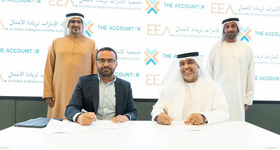 جمعية الإمارات لريادة الأعمال توقّع مذكرة تفاهم مع ذا اكاونتر للتقنيات لتعزيز دعم المنشآت الصغيرة والمتوسطة بحلول محاسبية مبتكرة