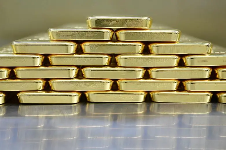 Gold bars are stacked in the safe deposit boxes room of the Pro Aurum gold house in Munich, Germany, January 10, 2025. REUTERS/Angelika Warmuth. Image used for illustrative purpose. , Reuters