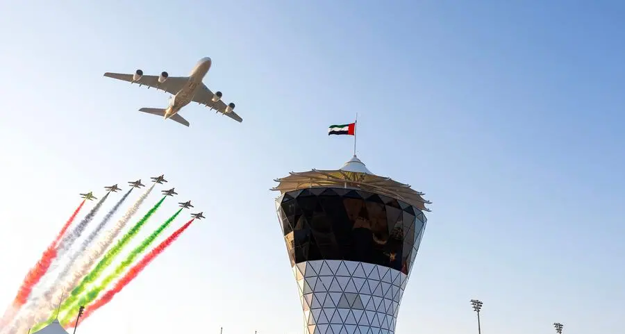 Etihad Airways’ A380 gives spectacular flying start to the Formula 1 Etihad Airways Abu Dhabi Grand Prix