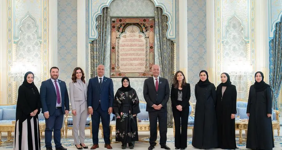 جواهر القاسمي تستقبل الدكتور برهم صالح في الشارقة ويبحثان آفاق التعاون الإنساني العالمي