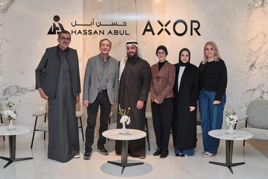 Bashar Al Salem (CEO and Founder, Kayan); Michael Kiolbassa (Global Brand Ambassador, AXOR); Meshary Al Nassar (Interior Architect & Designer); Hend Al Matrouk (Architect and Co-Founder of Studio Toggle); Raghad Aref Abul, Creative Director, Hassan Abul; Marija Cerauskaite (Marketing Manager, Hansgrohe SE). Image Courtesy: Hassan Abul. Image courtesy: AXOR