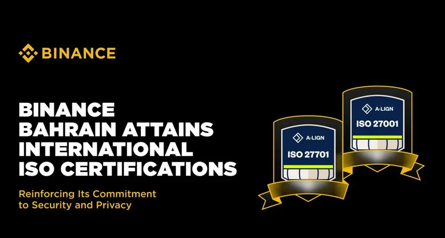 Binance Bahrain announces renewal of ISO/IEC 27001 and ISO/IEC 27701 certifications