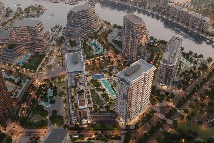 Rendering of RAK Properties\\' Solera residential community in Downtown Mina district.