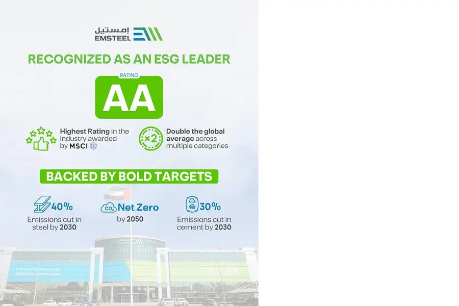EMSTEEL (the Group) today announced that it has received a provisional ESG rating of \\u201CAA\\u201D from MSCI. Image courtesy: EMSTEEL