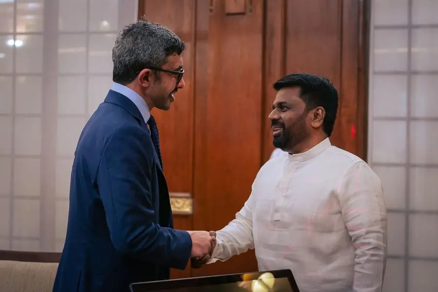 President of Sri Lanka receives Abdullah bin Zayed, discusses bilateral relations. Image courtesy: WAM