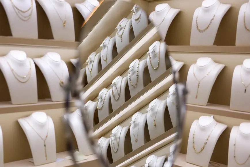 Jewelry is displayed at Emirates Diamonds Jewellery, in Dubai\\'s Gold Souq, Dubai, United Arab Emirates, April 17, 2025. REUTERS/Amr Alfiky. , Reuters
