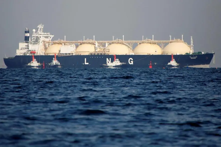 FILE PHOTO: A liquefied natural gas (LNG) tanker is tugged towards a thermal power station in Futtsu, east of Tokyo, Japan November 13, 2017. REUTERS/Issei Kato. Image used for illustrative purpose. , Reuters