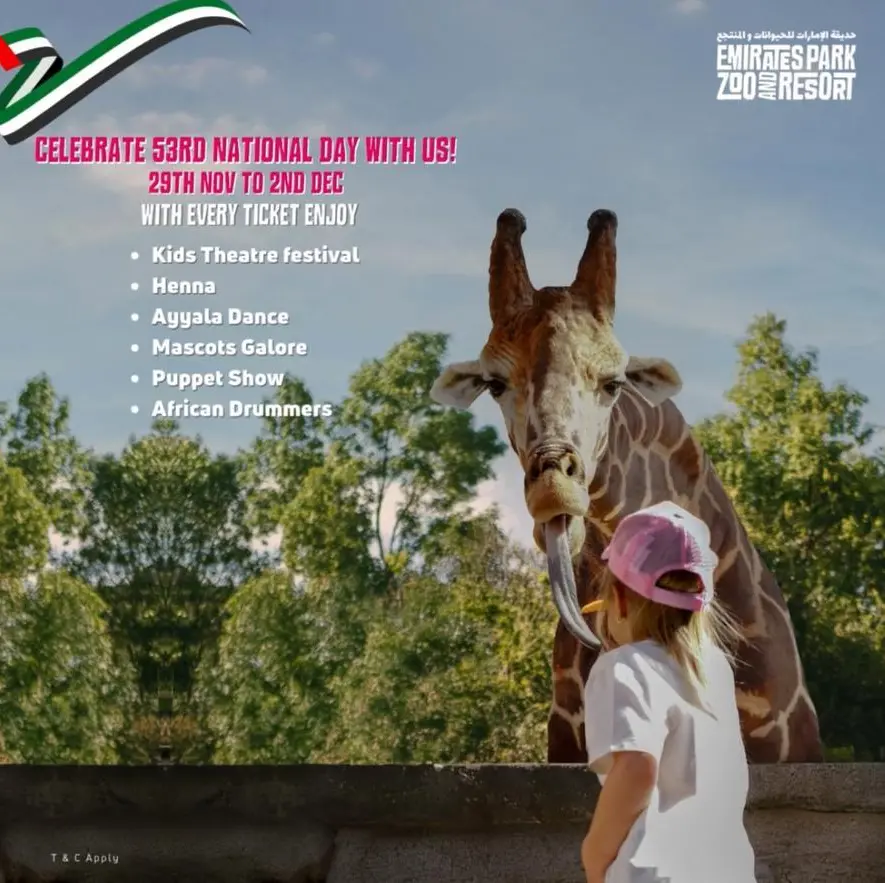 An unmissable celebration awaits on UAE National Day at Emirates Park Zoo & Resort