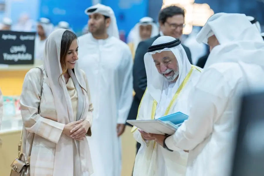 His Highness Sheikh Dr. Sultan bin Mohammed Al Qasimi, Member of the Supreme Council and Ruler of Sharjah, and Sheikha Bodour bint Sultan Al Qasimi, Chairperson of the Sharjah Book Authority (SBA). Image Courtesy: SBA