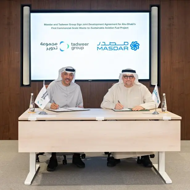 Masdar and Tadweer Group to develop Abu Dhabi’s first commercial-scale waste-to-sustainable aviation fuel project