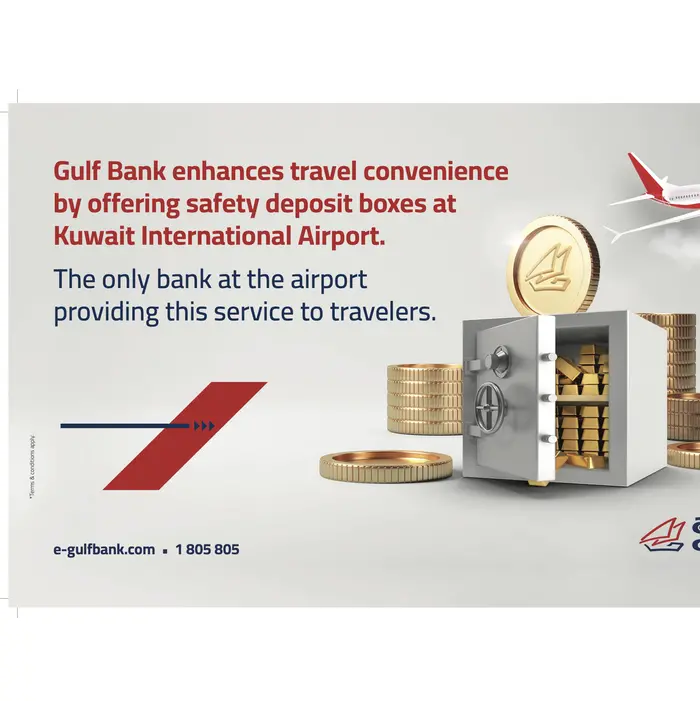 Gulf Bank offers safe deposit box service at airport, offering exclusive convenience for travelers