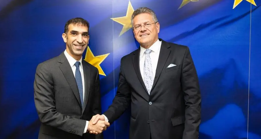 HE Dr. Thani Al Zeyoudi meets EU Trade Commissioner Maroš Šefčovič in Brussels to strengthen bilateral relations