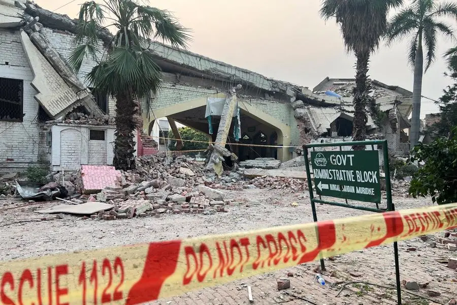 A damaged portion of an administration block at the Government Health and Education complex, after it was hit by an Indian strike, in Muridke near Lahore, Pakistan May 7, 2025. REUTERS/Gibran Peshimam. , Reuters