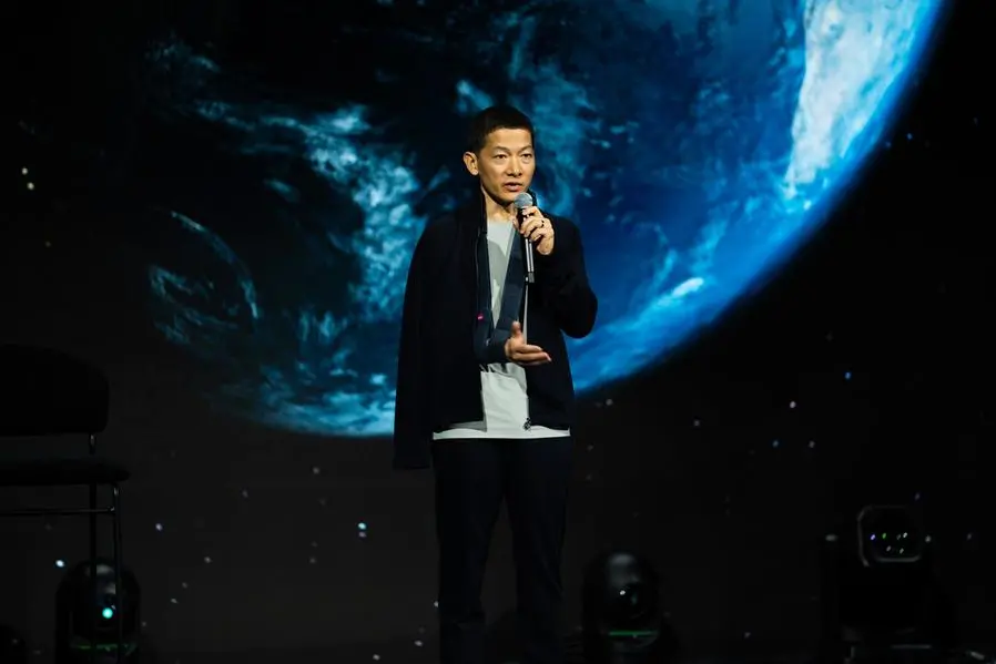 Peng Xiao, Group Chief Executive Officer of G42 on stage at Supercharged, the company\\'s flagship event in Abu Dhabi. Image Courtesy: G42