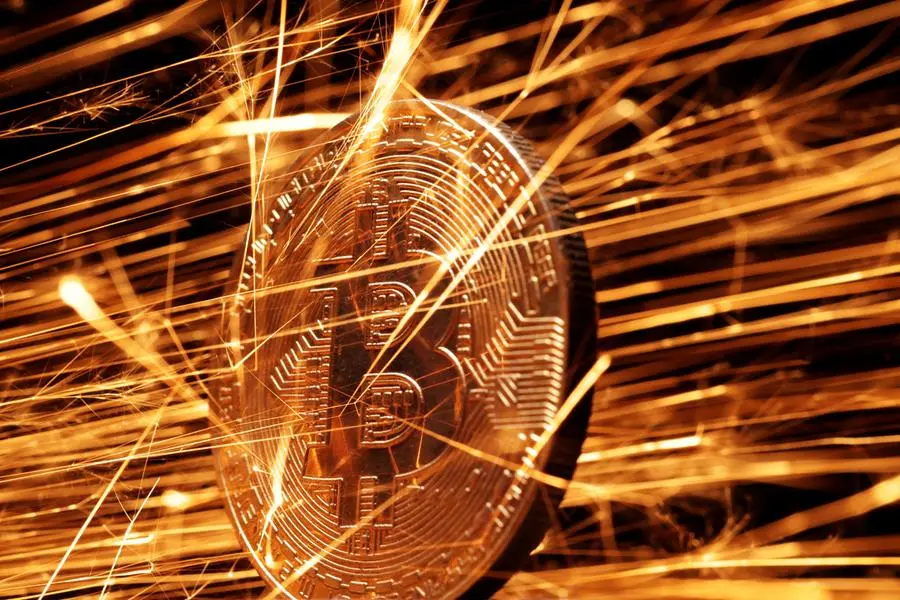 FILE PHOTO: Sparks strike representation of cryptocurrency Bitcoin in this illustration taken November 24, 2024. REUTERS/Dado Ruvic/Illustration. , Reuters
