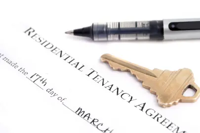 blank residential tenancy agreement with pen,and keys  , lstock