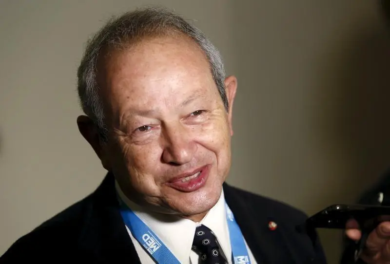 Egyptian billionaire Naguib Sawiris answers journalists' questions during the \\\"Rome 2015 MED, Mediterranean dialogues\\\" forum in Rome, Italy, December 10, 2015.
