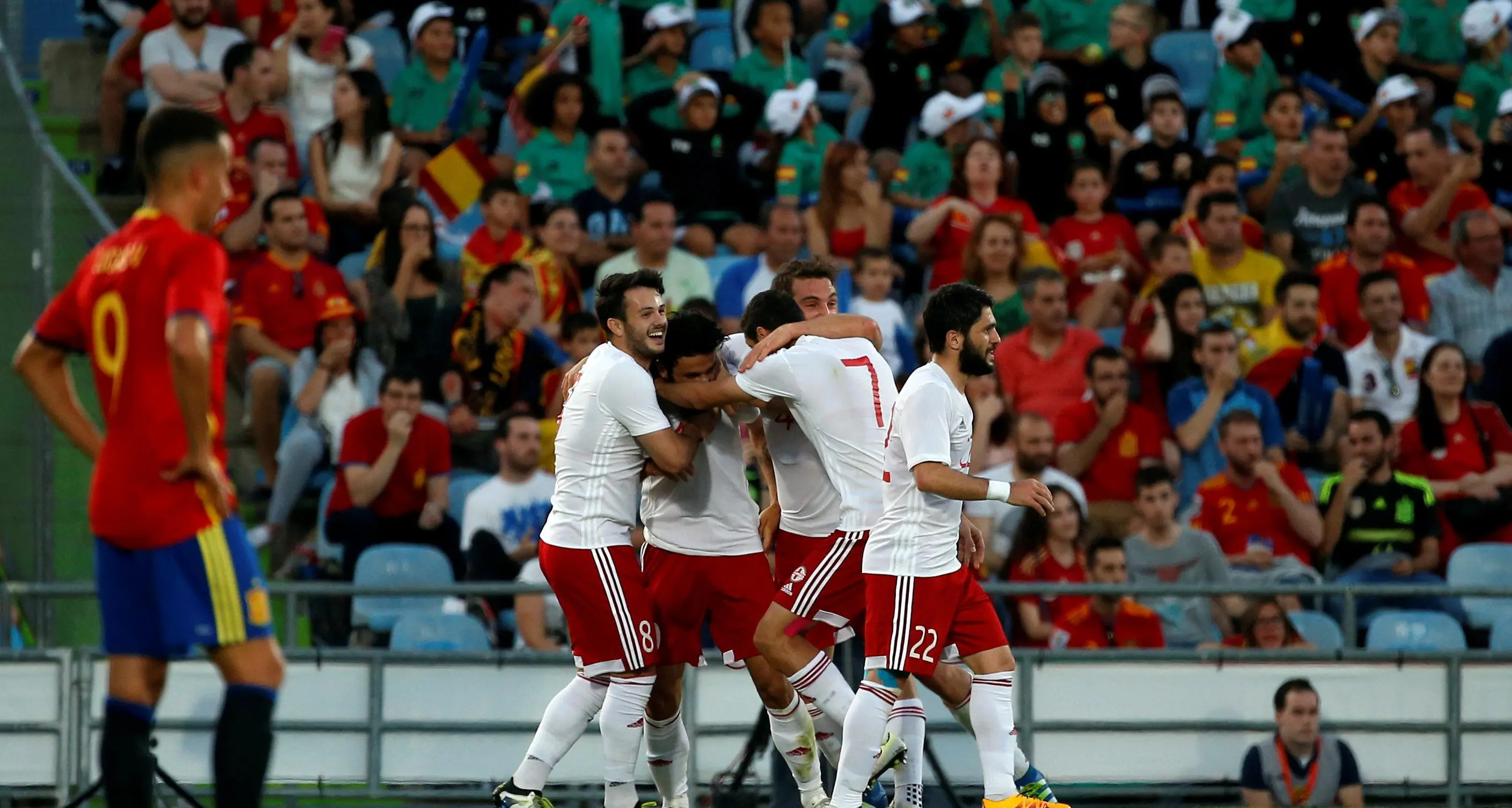 UPDATE 1-Soccer-Spain beaten by Georgia in final Euro 2016 warmup