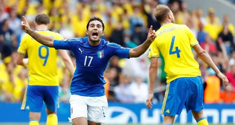 UPDATE 1-Soccer-Late Eder goal sends Italy through to last 16