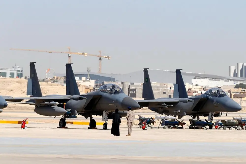 F-15SA fighter jets are seen during a graduation ceremony and air show marking the 50th anniversary of the founding of King Faisal Air College in Riyadh, Saudi Arabia, January 25, 2017. REUTERS/Faisal Al Nasser  , Reuters Images/Faisal Al Nasser 