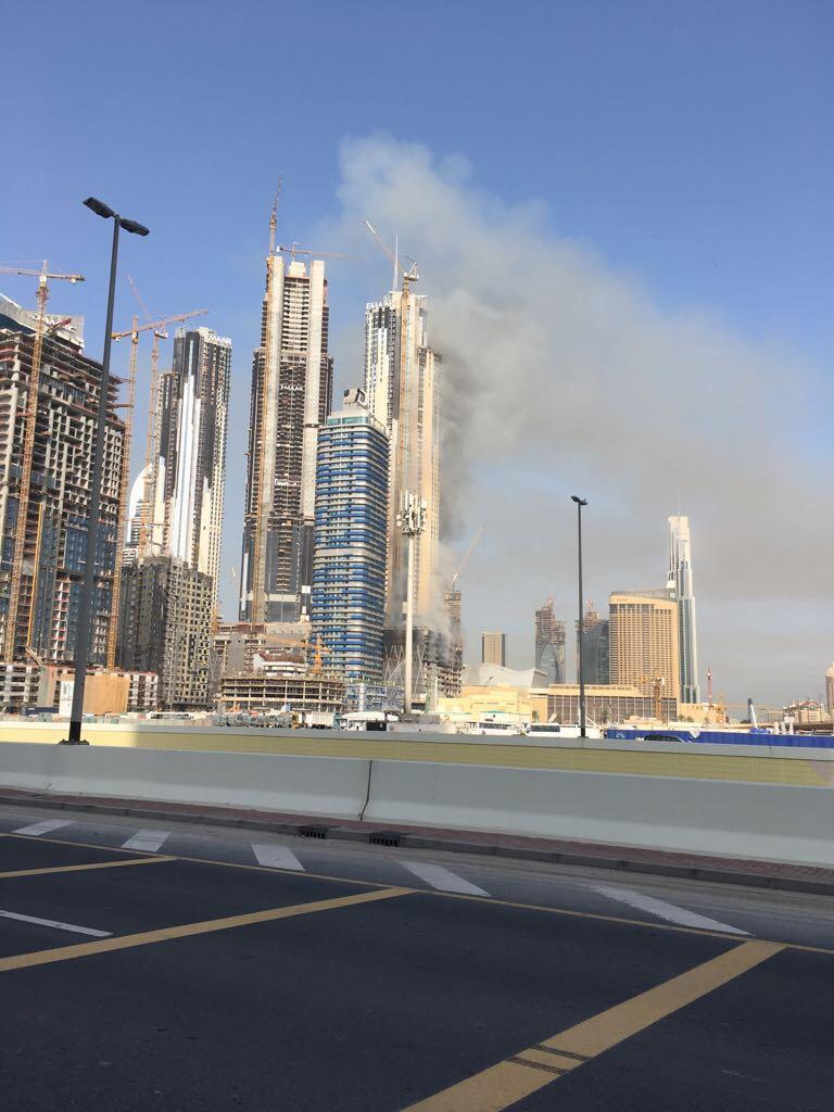 Fire Engulfs Dubai Tower In City's Downtown District